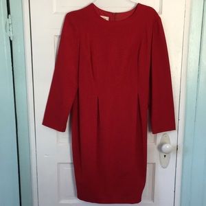 Talbots tulip red dress 10 petite wool lined